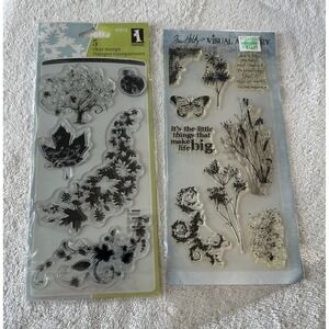 Inkadinkado & Tim Holtz Clear‎ Stamps Autumn Leaves Floral Embellishments